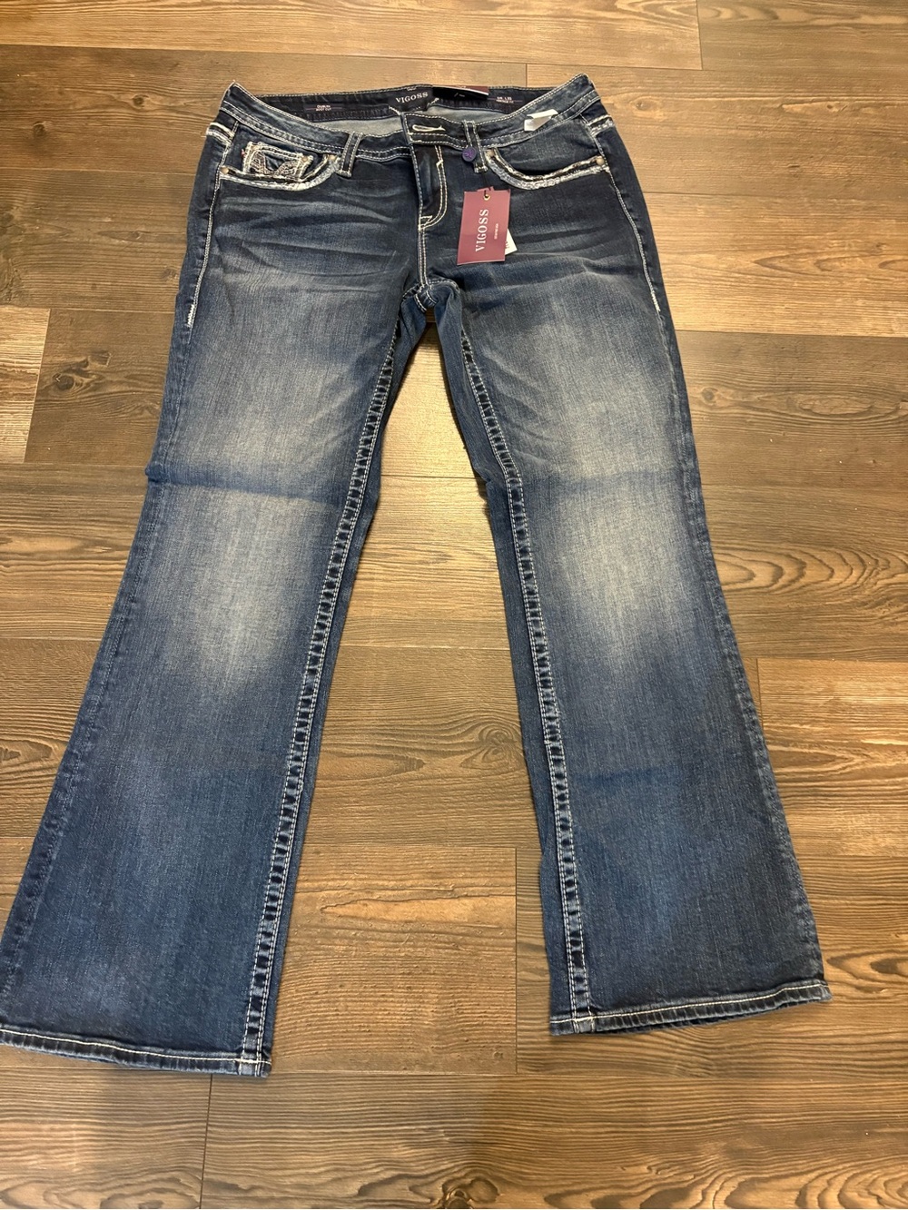 Vigoss Women's Blue Bootcut Jeans NWT Dublin Heritage Fit 14 L33